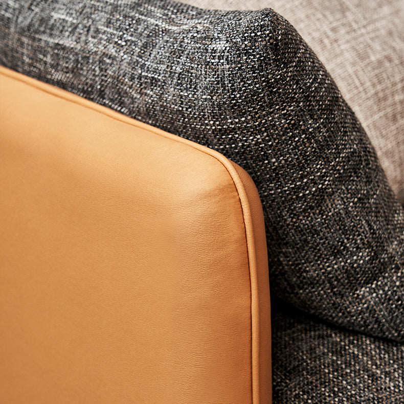 Modern Tuxedo Arm Removable Cushions Sofa with Pillows 35.43" for Living Room Clearhalo 'furn' 'furn_sectionals' 'Furniture' 'furniture_sectionals' 'kitchen' 'kitchen_sectionals' 'Living Room Furniture' 'Sectionals' 4773534