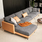 Modern Tuxedo Arm Removable Cushions Sofa with Pillows 35.43" for Living Room 146"L x 67"W x 35"H Orange Dark Grey Left Clearhalo 'furn' 'furn_sectionals' 'Furniture' 'furniture_sectionals' 'kitchen' 'kitchen_sectionals' 'Living Room Furniture' 'Sectionals' 4773541