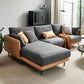 Modern Tuxedo Arm Removable Cushions Sofa with Pillows 35.43" for Living Room 111"L x 67"W x 35"H Orange Dark Grey Left Clearhalo 'furn' 'furn_sectionals' 'Furniture' 'furniture_sectionals' 'kitchen' 'kitchen_sectionals' 'Living Room Furniture' 'Sectionals' 4773542