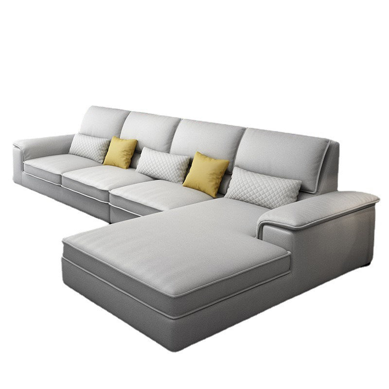 Assembled Settee Furniture Faux Leather and Fabric Bench Seating Clearhalo 'furn' 'furn_sectionals' 'Furniture' 'furniture_sectionals' 'kitchen' 'kitchen_sectionals' 'Living Room Furniture' 'Sectionals' 4773550