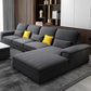 Assembled Settee Furniture Faux Leather and Fabric Bench Seating Dark Gray Clearhalo 'furn' 'furn_sectionals' 'Furniture' 'furniture_sectionals' 'kitchen' 'kitchen_sectionals' 'Living Room Furniture' 'Sectionals' 4773556