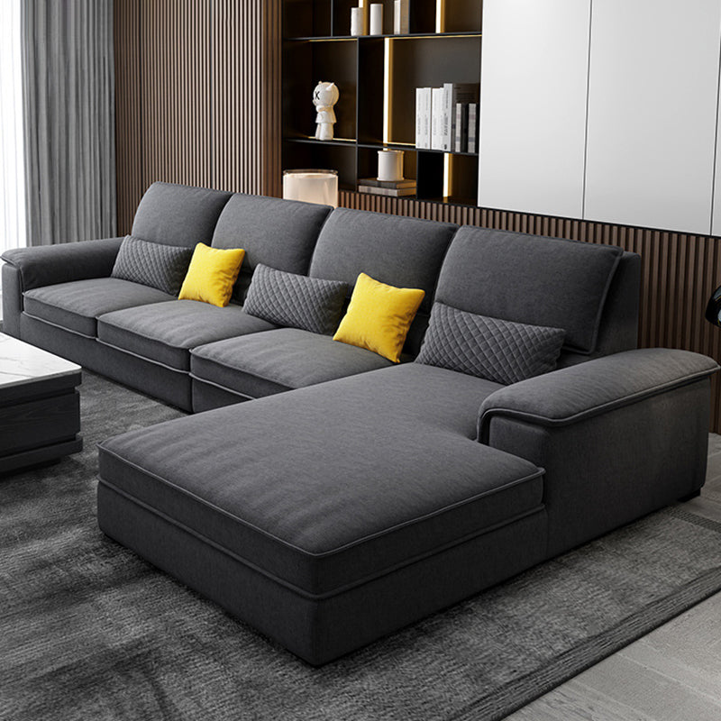 Assembled Settee Furniture Faux Leather and Fabric Bench Seating Dark Gray Clearhalo 'furn' 'furn_sectionals' 'Furniture' 'furniture_sectionals' 'kitchen' 'kitchen_sectionals' 'Living Room Furniture' 'Sectionals' 4773556