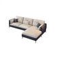 Beige Contemporary Faux Leather Sofa with Recessed Arm 30.7" 89"L x 69"W x 31"H Right Clearhalo 'furn' 'furn_sectionals' 'Furniture' 'furniture_sectionals' 'kitchen' 'kitchen_sectionals' 'Living Room Furniture' 'Sectionals' 4773616