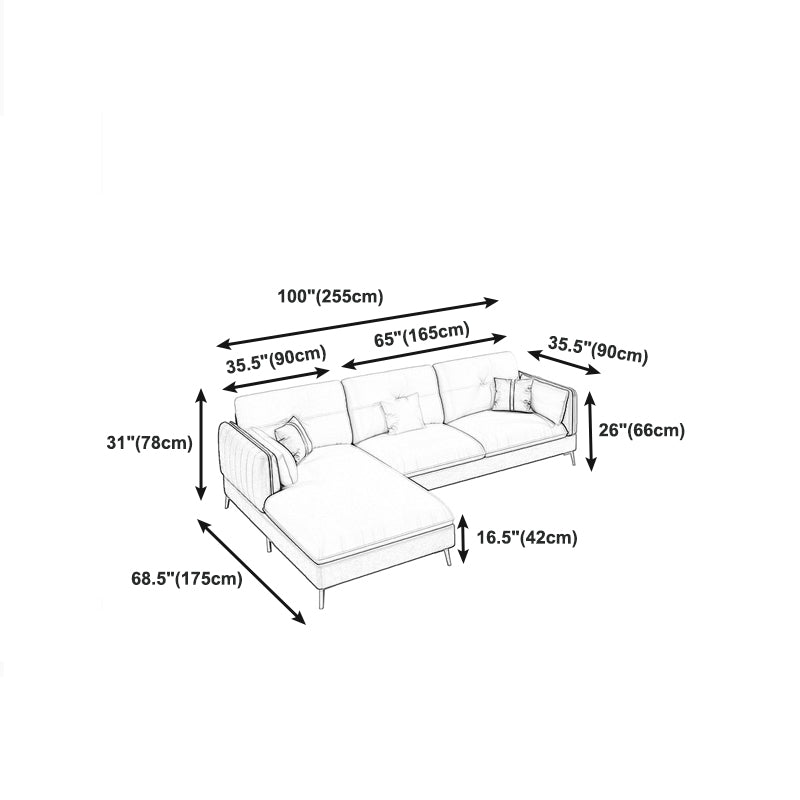 Beige Contemporary Faux Leather Sofa with Recessed Arm 30.7" Clearhalo 'furn' 'furn_sectionals' 'Furniture' 'furniture_sectionals' 'kitchen' 'kitchen_sectionals' 'Living Room Furniture' 'Sectionals' 4773632