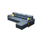 Modern Convertible Futon Sofa Bed 4-seater Settee Furniture with Bolster Pillows Clearhalo 'furn' 'furn_sectionals' 'Furniture' 'furniture_sectionals' 'kitchen' 'kitchen_sectionals' 'Living Room Furniture' 'Sectionals' 4773647