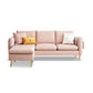Scandinavian Velvet Sofa with 3 Pillows and Storage for Apartment Pink Clearhalo 'furn' 'furn_sectionals' 'Furniture' 'furniture_sectionals' 'kitchen' 'kitchen_sectionals' 'Living Room Furniture' 'Sectionals' 4773664