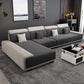 Faux Leather 4-seater Bench Seating Recessed Arm Modular Settee Furniture Dark Gray Clearhalo 'furn' 'furn_sectionals' 'Furniture' 'furniture_sectionals' 'kitchen' 'kitchen_sectionals' 'Living Room Furniture' 'Sectionals' 4773691