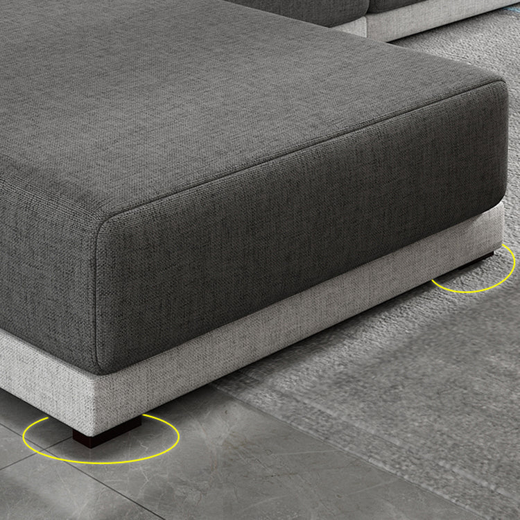 Modern Loose Back Removable Cushions Sofa with Reversible Chaise Slipcovered Sofa Clearhalo 'furn' 'furn_sectionals' 'Furniture' 'furniture_sectionals' 'kitchen' 'kitchen_sectionals' 'Living Room Furniture' 'Sectionals' 4773705