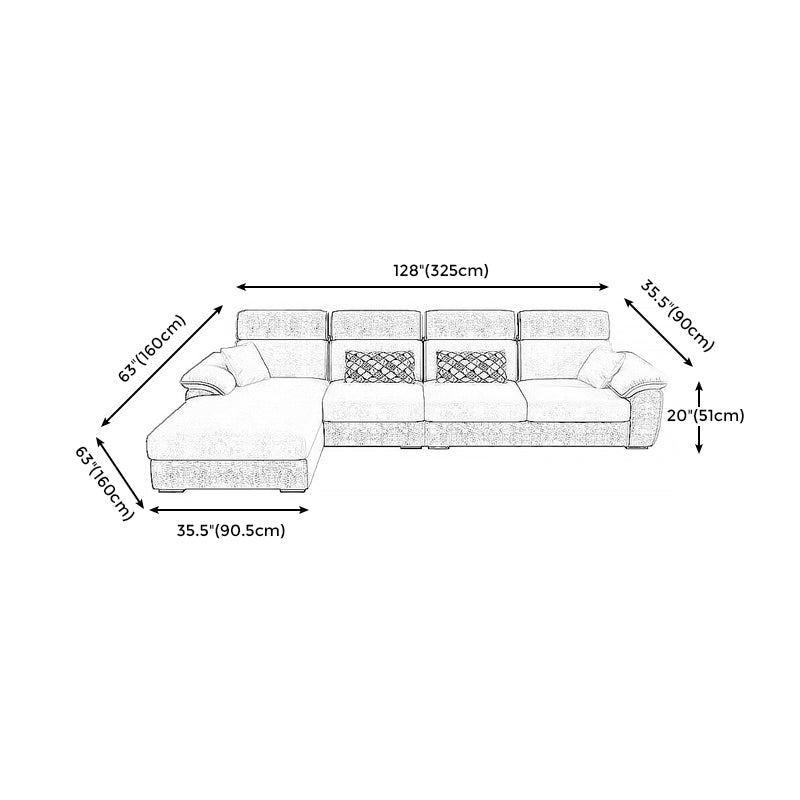 Pillow Top Arm Modular Settee Furniture Loose Back Modern Bench Seating Clearhalo 'furn' 'furn_sectionals' 'Furniture' 'furniture_sectionals' 'kitchen' 'kitchen_sectionals' 'Living Room Furniture' 'Sectionals' 4773726