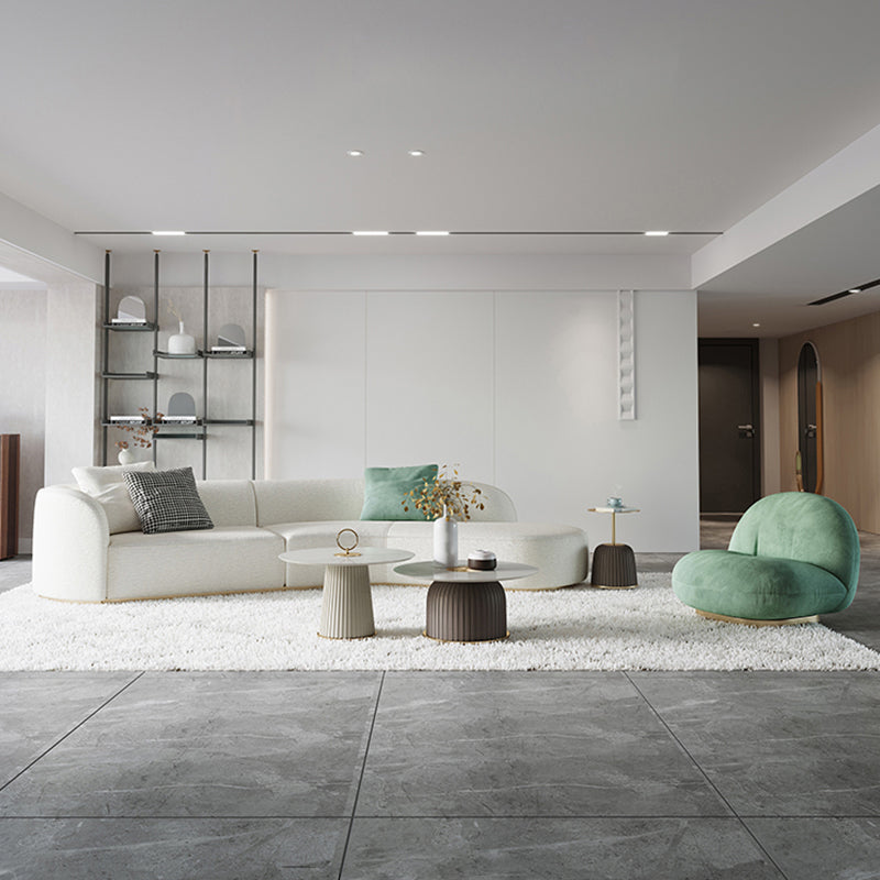 Ultra-Modern Polyester Blend Tight Back Sofa 27.56"High Tuxedo Arm Sofa Clearhalo 'furn' 'furn_sectionals' 'Furniture' 'furniture_sectionals' 'kitchen' 'kitchen_sectionals' 'Living Room Furniture' 'Sectionals' 4773748