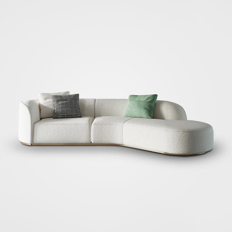 Ultra-Modern Polyester Blend Tight Back Sofa 27.56"High Tuxedo Arm Sofa Clearhalo 'furn' 'furn_sectionals' 'Furniture' 'furniture_sectionals' 'kitchen' 'kitchen_sectionals' 'Living Room Furniture' 'Sectionals' 4773751