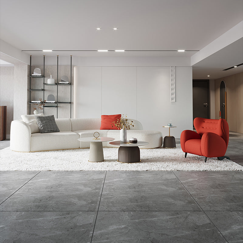 Ultra-Modern Polyester Blend Tight Back Sofa 27.56"High Tuxedo Arm Sofa Clearhalo 'furn' 'furn_sectionals' 'Furniture' 'furniture_sectionals' 'kitchen' 'kitchen_sectionals' 'Living Room Furniture' 'Sectionals' 4773762