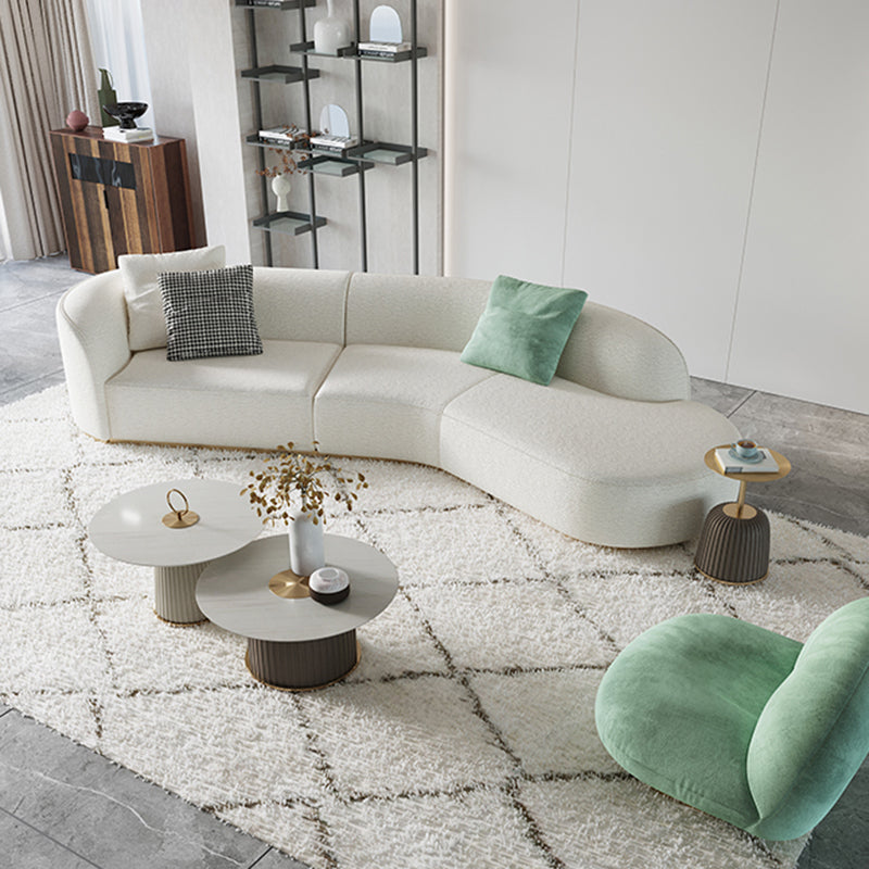 Ultra-Modern Polyester Blend Tight Back Sofa 27.56"High Tuxedo Arm Sofa Clearhalo 'furn' 'furn_sectionals' 'Furniture' 'furniture_sectionals' 'kitchen' 'kitchen_sectionals' 'Living Room Furniture' 'Sectionals' 4773763