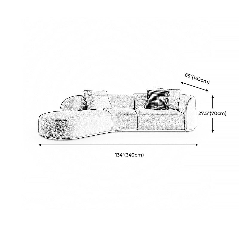 Ultra-Modern Polyester Blend Tight Back Sofa 27.56"High Tuxedo Arm Sofa Clearhalo 'furn' 'furn_sectionals' 'Furniture' 'furniture_sectionals' 'kitchen' 'kitchen_sectionals' 'Living Room Furniture' 'Sectionals' 4773766