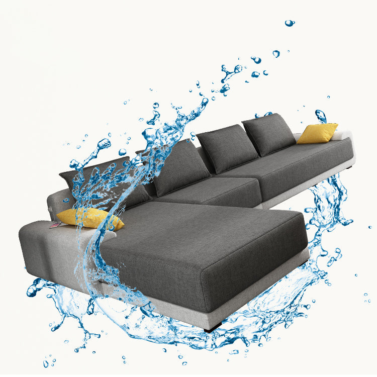Contemporary Removable Loose Back Cushions Sofa with Reversible Chaise Clearhalo 'Furniture' 'furniture_sectionals' 'kitchen' 'kitchen_sectionals' 'Living Room Furniture' 'Sectionals' 4773774