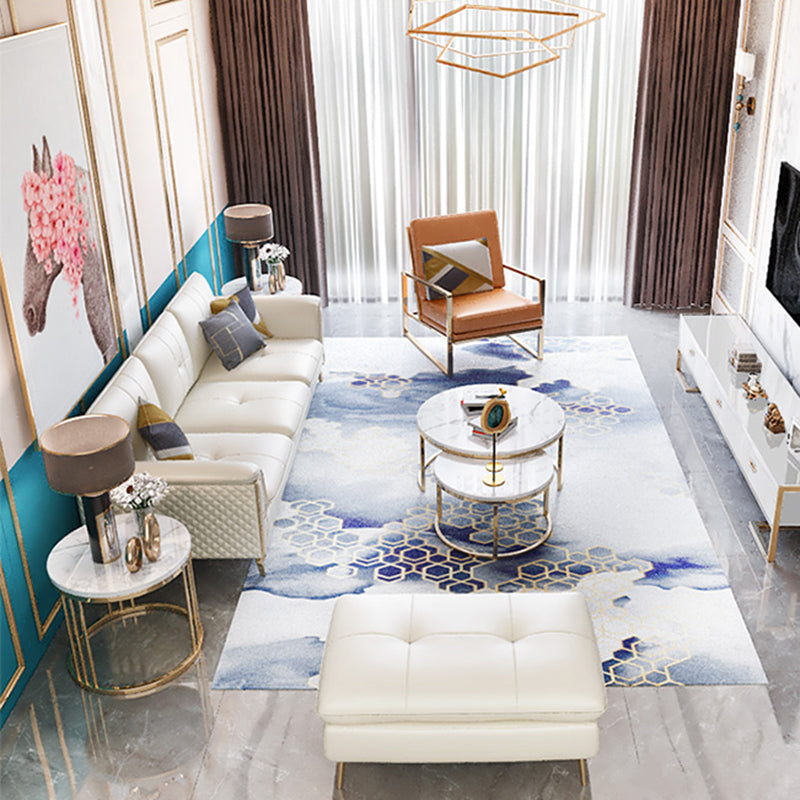 Contemporary Genuine Leather Cushions Sofa 36.61"High Pillow Top Arm Sofa,White Clearhalo 'furn' 'furn_sectionals' 'Furniture' 'furniture_sectionals' 'kitchen' 'kitchen_sectionals' 'Living Room Furniture' 'Sectionals' 4773807