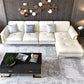 Contemporary Genuine Leather Cushions Sofa 36.61"High Pillow Top Arm Sofa,White Clearhalo 'furn' 'furn_sectionals' 'Furniture' 'furniture_sectionals' 'kitchen' 'kitchen_sectionals' 'Living Room Furniture' 'Sectionals' 4773808