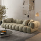 Scandinavian Green Sofa with Tuxedo Arm and Sewn Pillow Back Clearhalo 'furn' 'furn_sectionals' 'Furniture' 'furniture_sectionals' 'kitchen' 'kitchen_sectionals' 'Living Room Furniture' 'Sectionals' 4773819