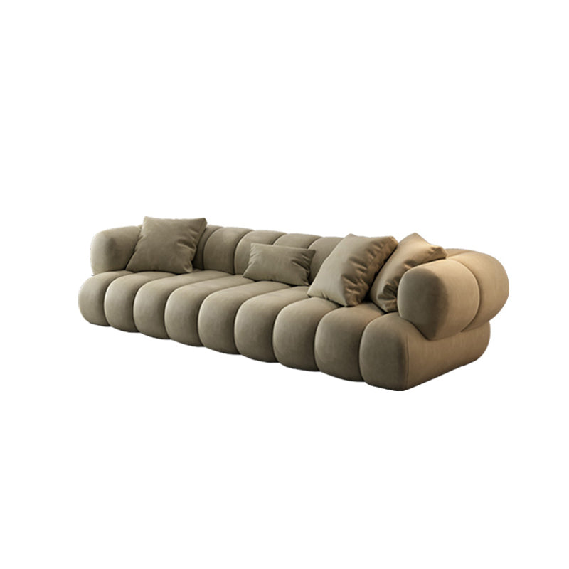 Scandinavian Green Sofa with Tuxedo Arm and Sewn Pillow Back Clearhalo 'furn' 'furn_sectionals' 'Furniture' 'furniture_sectionals' 'kitchen' 'kitchen_sectionals' 'Living Room Furniture' 'Sectionals' 4773823