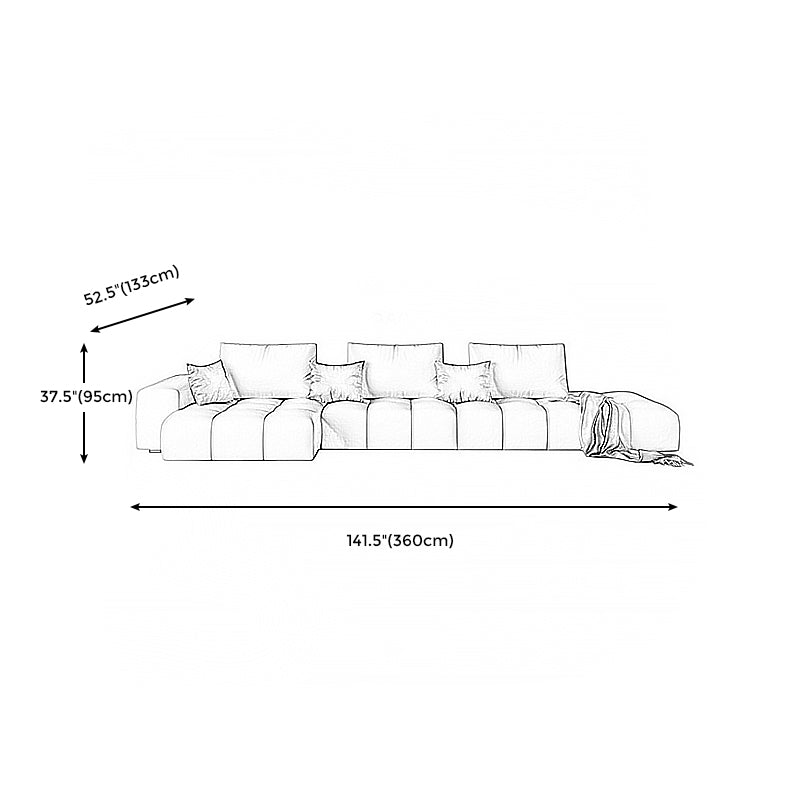 American Traditional Faux Leather Cushions Sofa 37.4"High Square Arm Sofa,White Clearhalo 'furn' 'furn_sectionals' 'Furniture' 'furniture_sectionals' 'kitchen' 'kitchen_sectionals' 'Living Room Furniture' 'Sectionals' 4773864