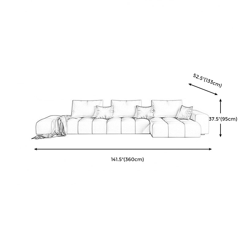American Traditional Faux Leather Cushions Sofa 37.4"High Square Arm Sofa,White Clearhalo 'furn' 'furn_sectionals' 'Furniture' 'furniture_sectionals' 'kitchen' 'kitchen_sectionals' 'Living Room Furniture' 'Sectionals' 4773865