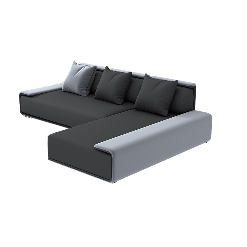 Contemporary Industrial Fabric Sofa with Bolster Pillows 29.53"High Pillow Top Arm Sofa 112"L x 71"W x 29.5"H Right Clearhalo 'furn' 'furn_sectionals' 'Furniture' 'furniture_sectionals' 'kitchen' 'kitchen_sectionals' 'Living Room Furniture' 'Sectionals' 4773875