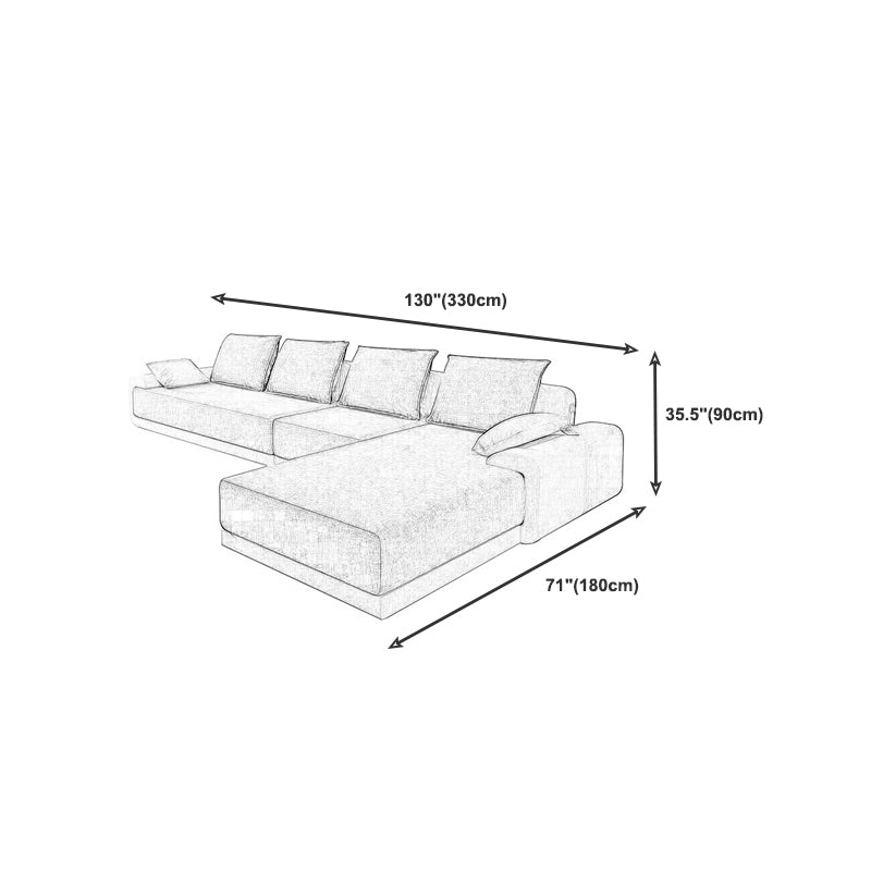 Contemporary Removable Cushions Loose Back Sofa with Reversible Chaise for Living Room Clearhalo 'furn' 'furn_sectionals' 'Furniture' 'furniture_sectionals' 'kitchen' 'kitchen_sectionals' 'Living Room Furniture' 'Sectionals' 4773901