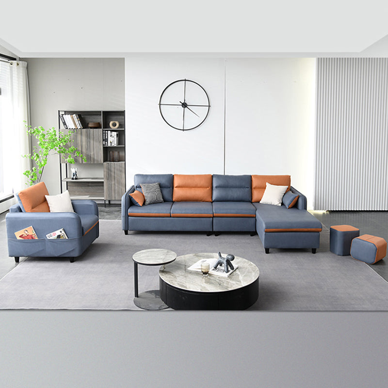 102.36"D x 62.99"W x 29.53"H Fabric Cushions Square Arm Sofa with Storage Clearhalo 'furn' 'furn_sectionals' 'Furniture' 'furniture_sectionals' 'kitchen' 'kitchen_sectionals' 'Living Room Furniture' 'Sectionals' 4773943