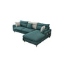 Slipcovered Fabric Sofa and Chaise 3/4-seater Pillow Top Arm Settee Furniture 110"L x 71"W x 36"H Blue Clearhalo 'furn' 'furn_sectionals' 'Furniture' 'furniture_sectionals' 'kitchen' 'kitchen_sectionals' 'Living Room Furniture' 'Sectionals' 4773979