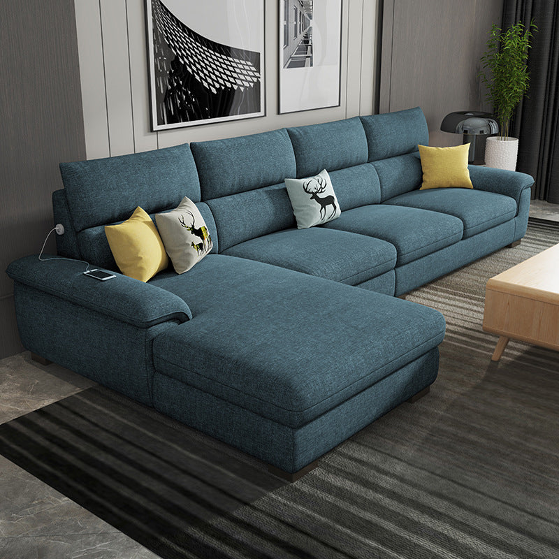Contemporary 3 Pieces Sectional Sofa 72.83" Wide 35.43" High Dark Blue Clearhalo 'furn' 'furn_sectionals' 'Furniture' 'furniture_sectionals' 'kitchen' 'kitchen_sectionals' 'Living Room Furniture' 'Sectionals' 4773985
