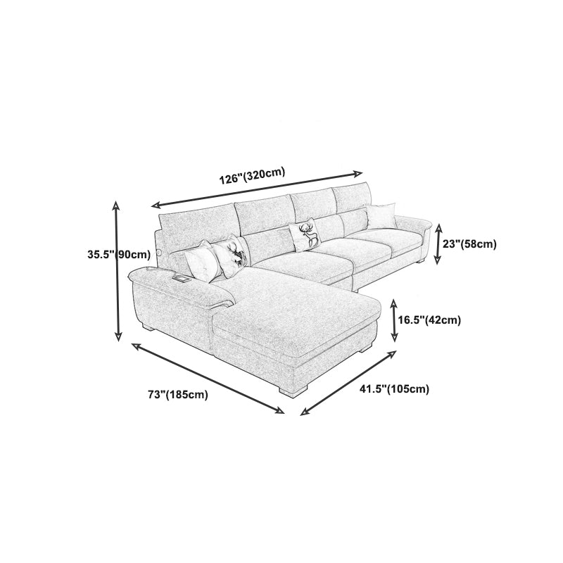 Contemporary 3 Pieces Sectional Sofa 72.83" Wide 35.43" High Clearhalo 'furn' 'furn_sectionals' 'Furniture' 'furniture_sectionals' 'kitchen' 'kitchen_sectionals' 'Living Room Furniture' 'Sectionals' 4773994
