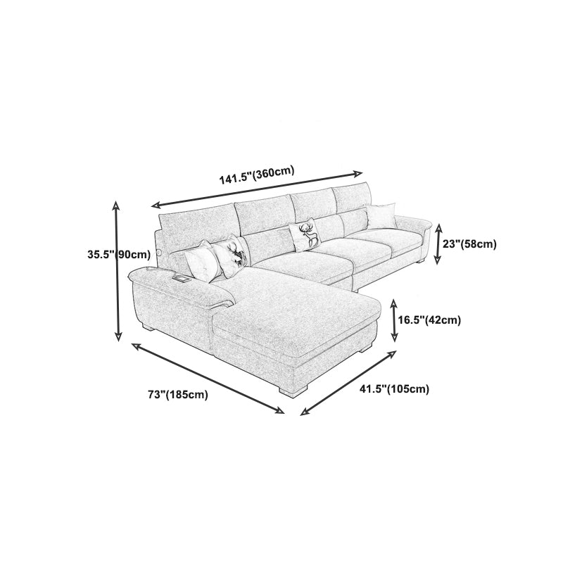 Contemporary 3 Pieces Sectional Sofa 72.83" Wide 35.43" High Clearhalo 'furn' 'furn_sectionals' 'Furniture' 'furniture_sectionals' 'kitchen' 'kitchen_sectionals' 'Living Room Furniture' 'Sectionals' 4773995