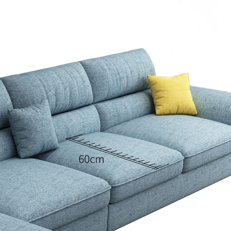 Contemporary Reversible Chaise Sofa with Pillows Flared Arm Sofa Clearhalo 'furn' 'furn_sectionals' 'Furniture' 'furniture_sectionals' 'kitchen' 'kitchen_sectionals' 'Living Room Furniture' 'Sectionals' 4774008