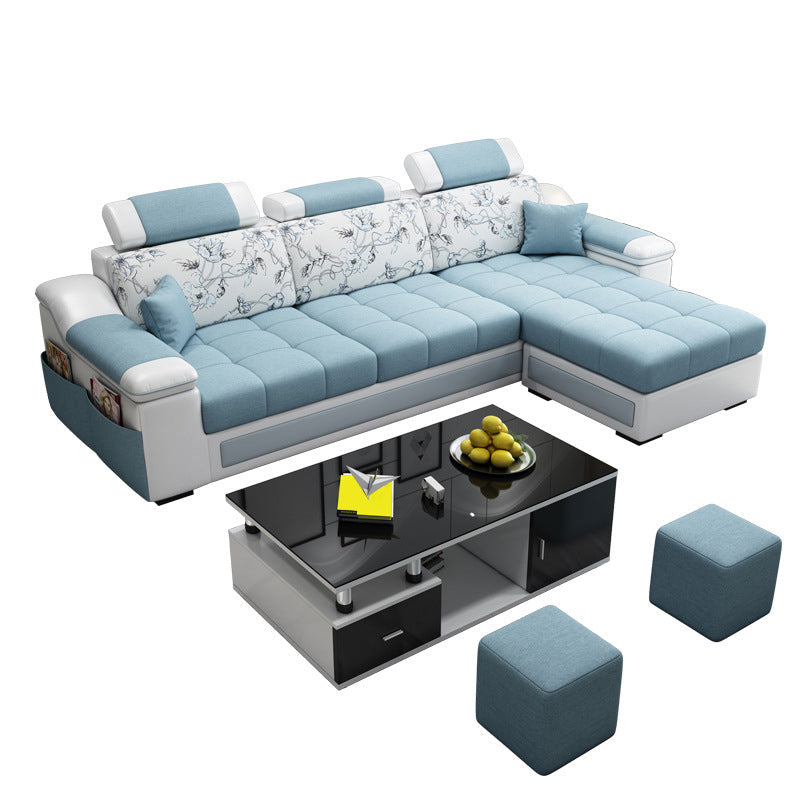 Pillow Top Arm Modular Settee Furniture 3-seater Sofa and Chaise with Pillows Clearhalo 'furn' 'furn_sectionals' 'Furniture' 'furniture_sectionals' 'kitchen' 'kitchen_sectionals' 'Living Room Furniture' 'Sectionals' 4774022