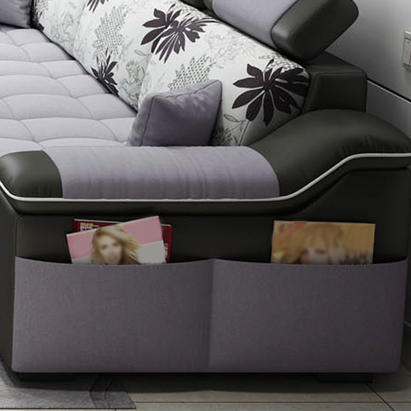 Pillow Top Arm Modular Settee Furniture 3-seater Sofa and Chaise with Pillows Clearhalo 'furn' 'furn_sectionals' 'Furniture' 'furniture_sectionals' 'kitchen' 'kitchen_sectionals' 'Living Room Furniture' 'Sectionals' 4774025