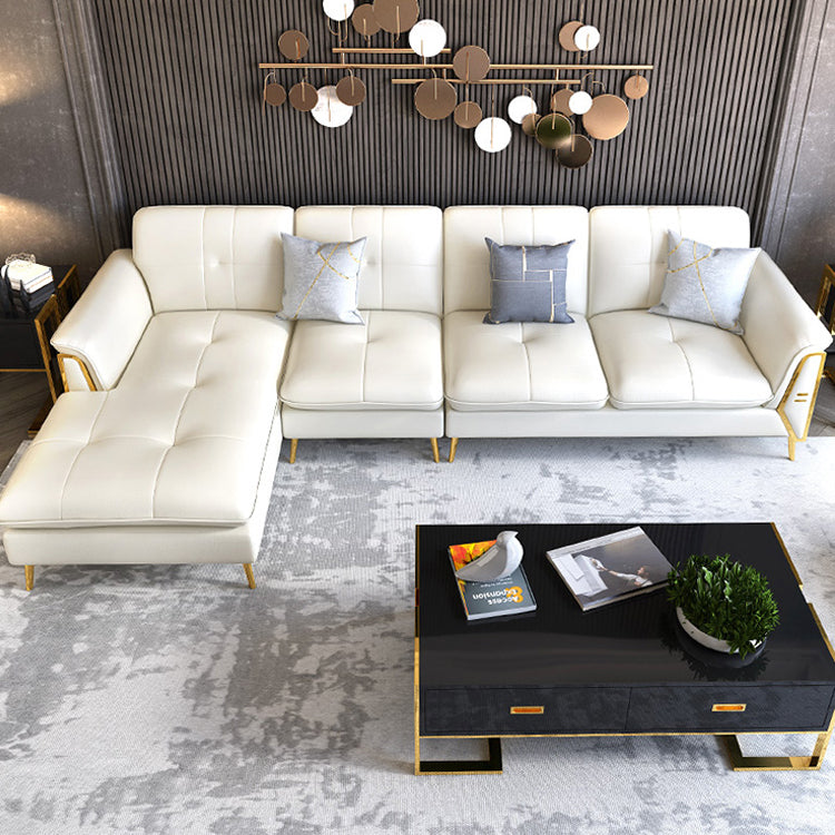 Contemporary Biscuit Back Sofa with Flared Arm for Apartment 36.61" 135"L x 69"W x 37"H Right Clearhalo 'furn' 'furn_sectionals' 'Furniture' 'furniture_sectionals' 'kitchen' 'kitchen_sectionals' 'Living Room Furniture' 'Sectionals' 4774031