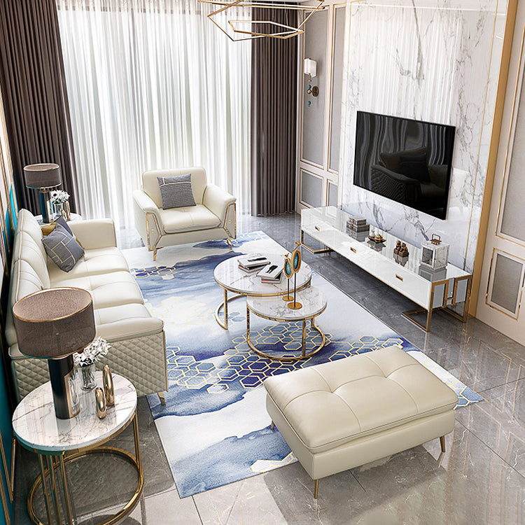 Contemporary Biscuit Back Sofa with Flared Arm for Apartment 36.61" Clearhalo 'furn' 'furn_sectionals' 'Furniture' 'furniture_sectionals' 'kitchen' 'kitchen_sectionals' 'Living Room Furniture' 'Sectionals' 4774034