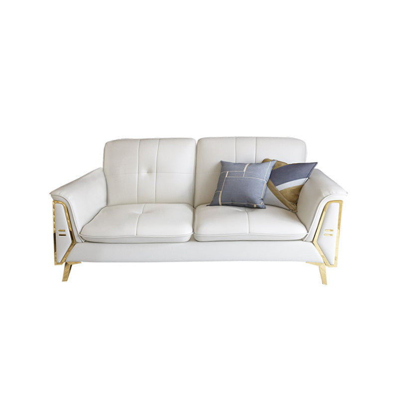 Contemporary Biscuit Back Sofa with Flared Arm for Apartment 36.61" 67"L x 37"W x 37"H Horizontal Clearhalo 'furn' 'furn_sectionals' 'Furniture' 'furniture_sectionals' 'kitchen' 'kitchen_sectionals' 'Living Room Furniture' 'Sectionals' 4774038