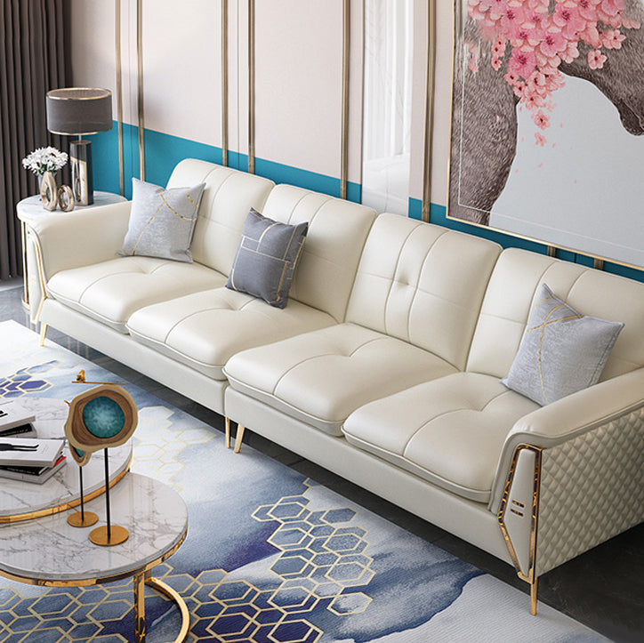 Contemporary Biscuit Back Sofa with Flared Arm for Apartment 36.61" Clearhalo 'furn' 'furn_sectionals' 'Furniture' 'furniture_sectionals' 'kitchen' 'kitchen_sectionals' 'Living Room Furniture' 'Sectionals' 4774046