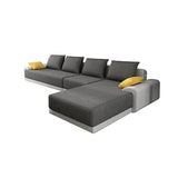Contemporary Loose Back Removable Cushions Sofa with Reversible Chaise for Living Room Clearhalo 'furn' 'furn_sectionals' 'Furniture' 'furniture_sectionals' 'kitchen' 'kitchen_sectionals' 'Living Room Furniture' 'Sectionals' 4774062