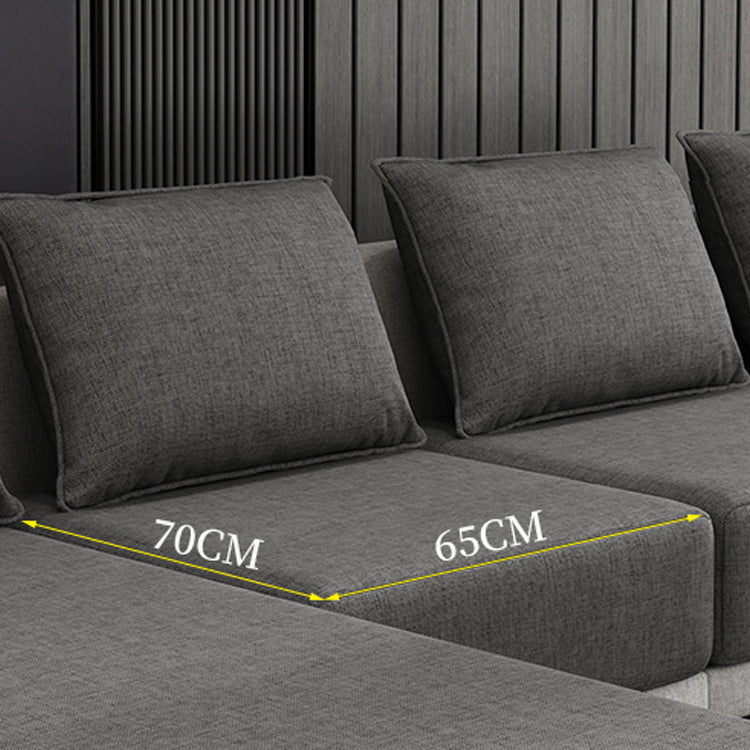 Contemporary Loose Back Removable Cushions Sofa with Reversible Chaise for Living Room Clearhalo 'furn' 'furn_sectionals' 'Furniture' 'furniture_sectionals' 'kitchen' 'kitchen_sectionals' 'Living Room Furniture' 'Sectionals' 4774066