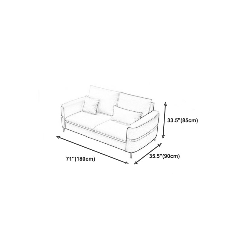 Contemporary Recessed Arm Sofa with Pillows Back and Golden Legs Clearhalo 'furn' 'furn_sectionals' 'Furniture' 'furniture_sectionals' 'kitchen' 'kitchen_sectionals' 'Living Room Furniture' 'Sectionals' 4774091