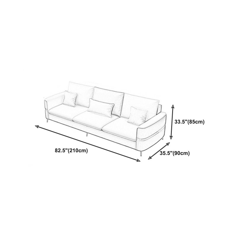 Contemporary Recessed Arm Sofa with Pillows Back and Golden Legs Clearhalo 'furn' 'furn_sectionals' 'Furniture' 'furniture_sectionals' 'kitchen' 'kitchen_sectionals' 'Living Room Furniture' 'Sectionals' 4774092