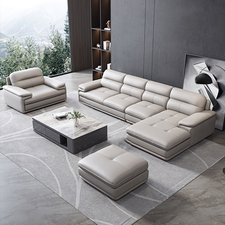 Contemporary Pillow Top Arms Sectional with Cushion Back 35.43" for Living Room Clearhalo 'furn' 'furn_sectionals' 'Furniture' 'furniture_sectionals' 'kitchen' 'kitchen_sectionals' 'Living Room Furniture' 'Sectionals' 4774098