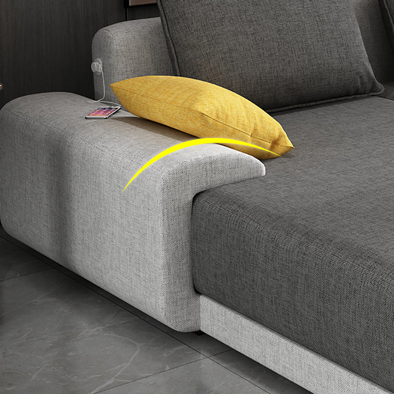 Contemporary Loose Back Removable Cushions Sofa with Reversible Chaise Clearhalo 'furn' 'furn_sectionals' 'Furniture' 'furniture_sectionals' 'kitchen' 'kitchen_sectionals' 'Living Room Furniture' 'Sectionals' 4774117