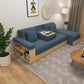 Contemporary Fabric Convertible Sofa Bed 29.53"High Pillow Top Arm Sofa Bed with Storage Dark Blue Clearhalo 'furn' 'furn_sectionals' 'Furniture' 'furniture_sectionals' 'kitchen' 'kitchen_sectionals' 'Living Room Furniture' 'Sectionals' 4774184
