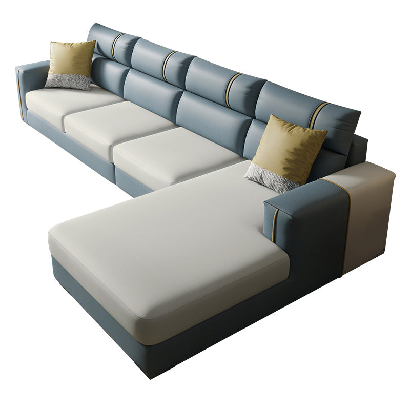 Modern Sofa&Chaise with 70.86" D x37" W x 33.46" H 1 Chaise on Right Facing Blue Sponge Clearhalo 'furn' 'furn_sectionals' 'Furniture' 'furniture_sectionals' 'kitchen' 'kitchen_sectionals' 'Living Room Furniture' 'Sectionals' 4774211