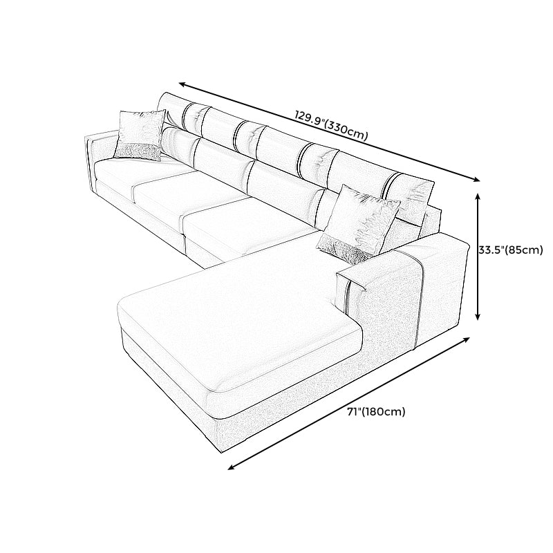 Modern Sofa&Chaise with 70.86" D x37" W x 33.46" H 1 Chaise on Right Facing Clearhalo 'furn' 'furn_sectionals' 'Furniture' 'furniture_sectionals' 'kitchen' 'kitchen_sectionals' 'Living Room Furniture' 'Sectionals' 4774215