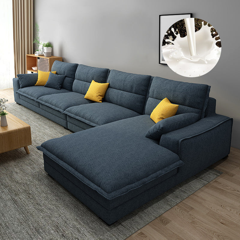 Contemporary Removable Cushions Slipcovered Sofa with Reversible Chaise Blue Clearhalo 'furn' 'furn_sectionals' 'Furniture' 'furniture_sectionals' 'kitchen' 'kitchen_sectionals' 'Living Room Furniture' 'Sectionals' 4774219
