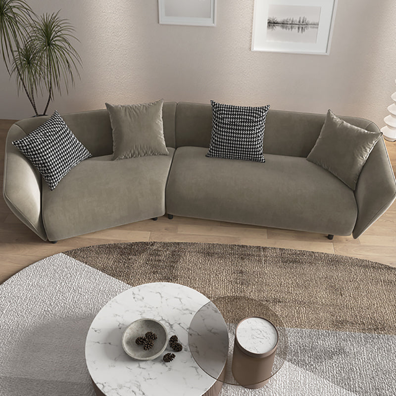 28.3" Linen/Microfiber/Faux Leather Square Arm Sofa& Chaise Lounge for Living Room Right Clearhalo 'furn' 'furn_sectionals' 'Furniture' 'furniture_sectionals' 'kitchen' 'kitchen_sectionals' 'Living Room Furniture' 'Sectionals' 4774243